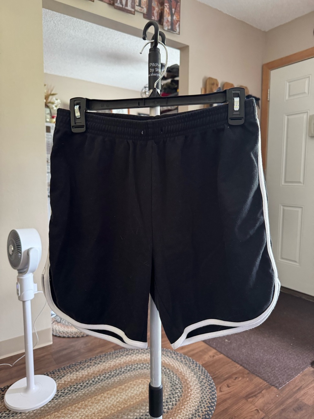 American Apparel Black Athletic Shorts with White Trim